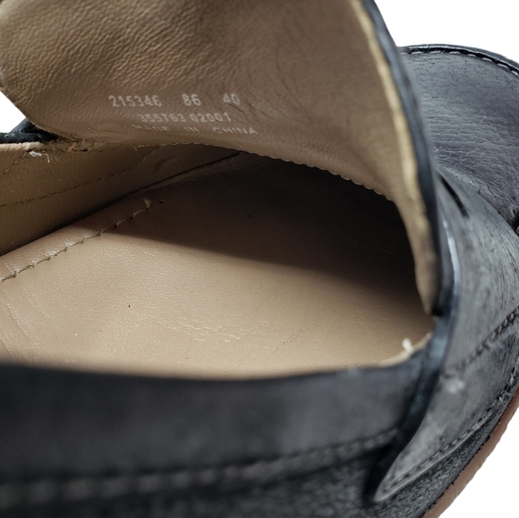 ECCO Nomane Black Leather Moccasin Loafer Heeled Shoes Size 40 EU 9 / 9.5 US - Picture 11 of 15